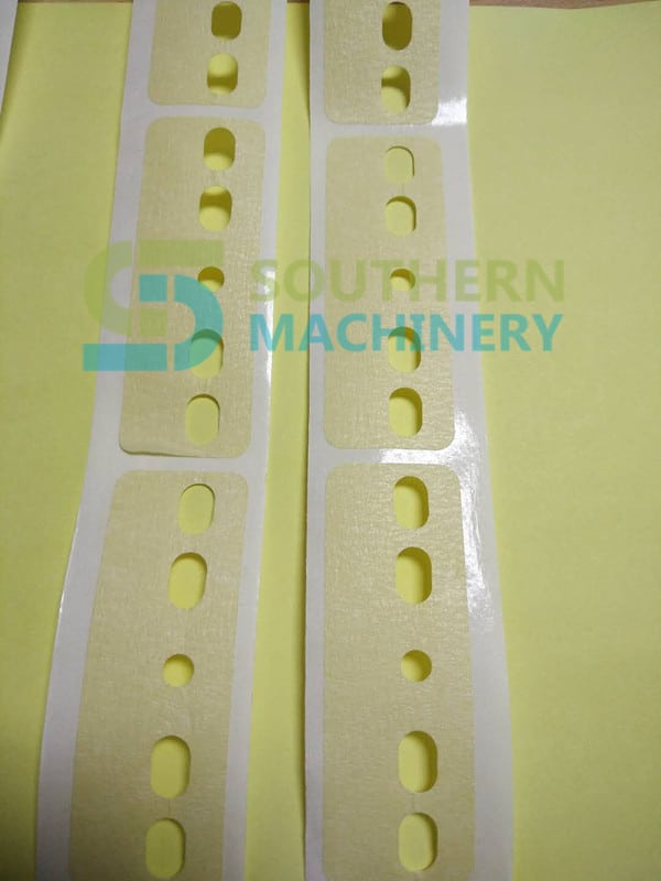 SCT THT radial components splicing tape applied to a 12.7 mm carrier tape, joining two reels offline