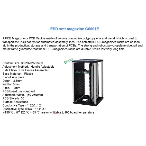 SMT PCB ESD Magazine Rack G6601E 355×320×563 –EMS Smart factory