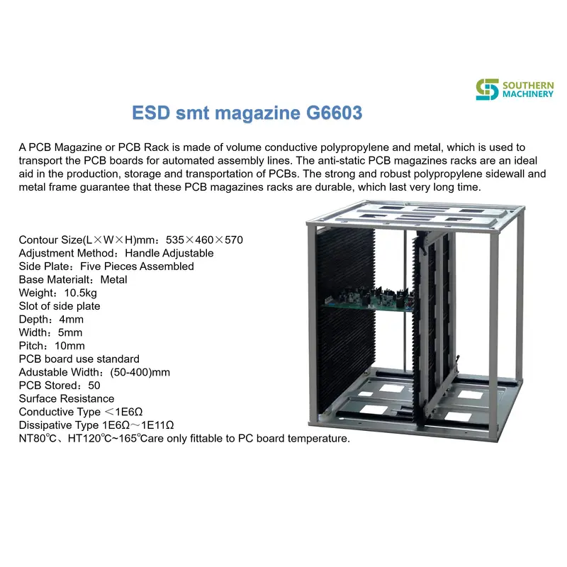 Стеллаж для журналов smt pcb esd g6603 (50-400) мм - умный партнер фабрики ems