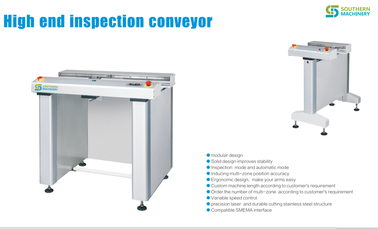 High end inspection conveyor