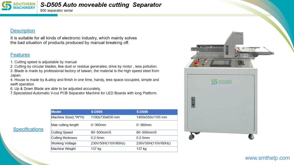 S-D505 PCB Auto Depaneling machine V-Cut Separator for Smart factory