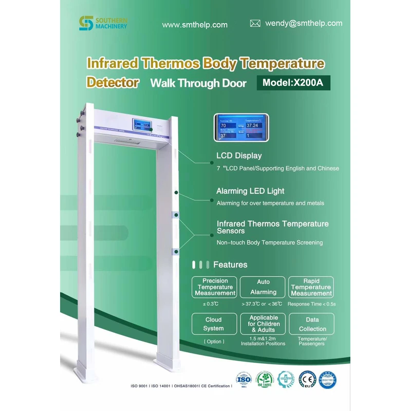 X200A Infrared Sensor Temperature Detection Door(Security Walk Through Infrared Human Temperature Gate) – Smart EMS factory partner