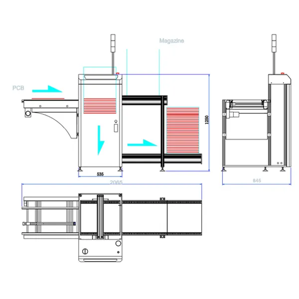 SUL460 Multi Magazine Unloader best PCB board handling system