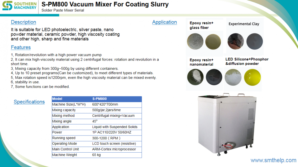 S-PM800 Vacuum Mixer For Coating Slurry