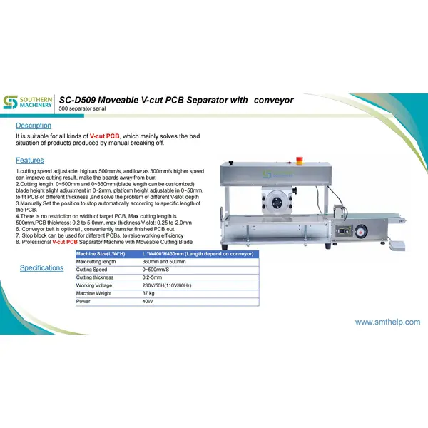 s-d509: V-образный сепаратор печатных плат оптимизирует крупносерийное производство