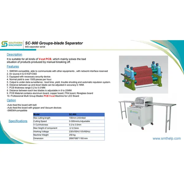 S-D900 Auto moveable cutting Separator for LED Boards – Smart EMS factory partner