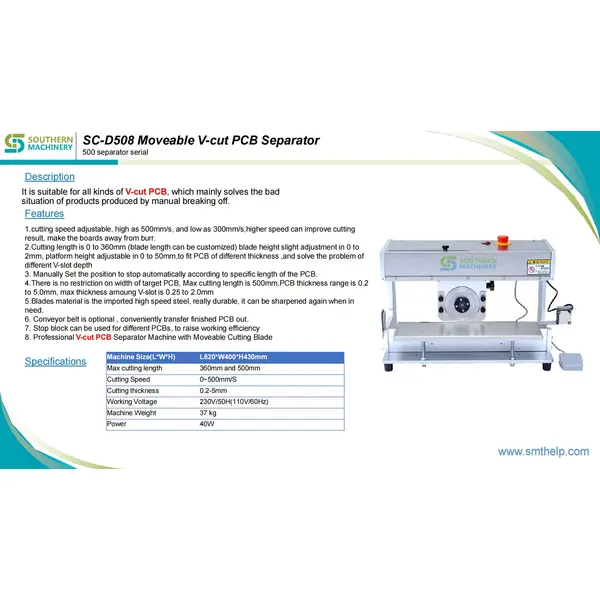 S-D508 Moveable V-cut PCB Separator – Smart EMS factory partner