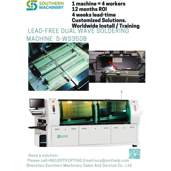 S-ws250 Automatic Wave Soldering Machine - Advanced PCB Soldering Solution for Electronics Assembl