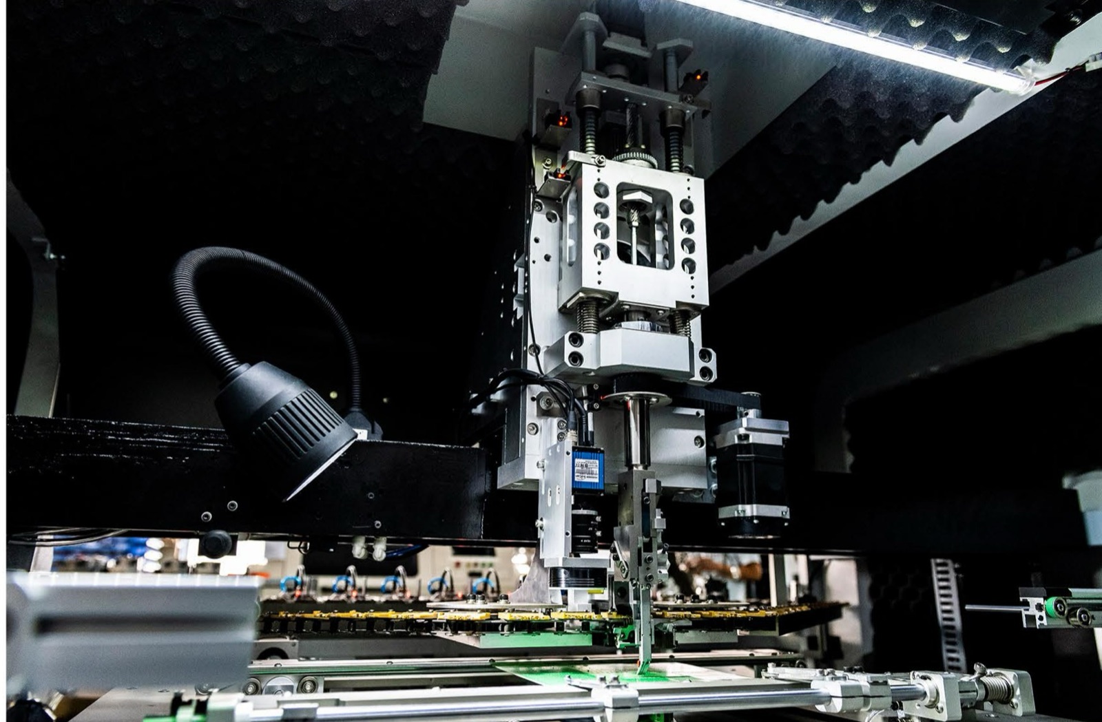 Radial tape feeders supplying taped radial components to the S3010A insertion machine