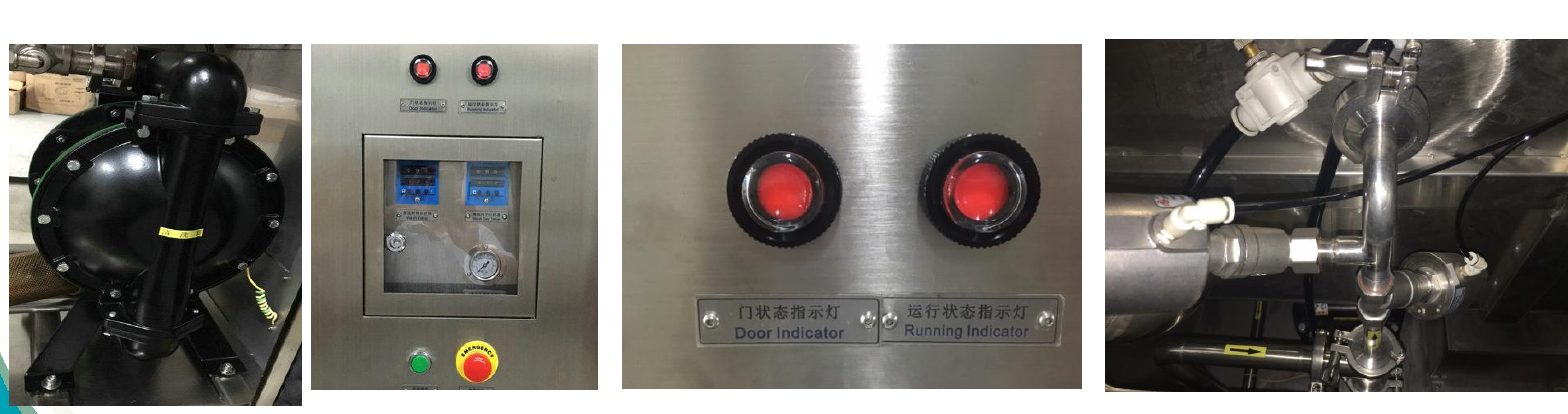SME-750II pneumatic parts: Ingersoll Rand air pump, timer, Koganei indicators and SUS304 valves and pipes