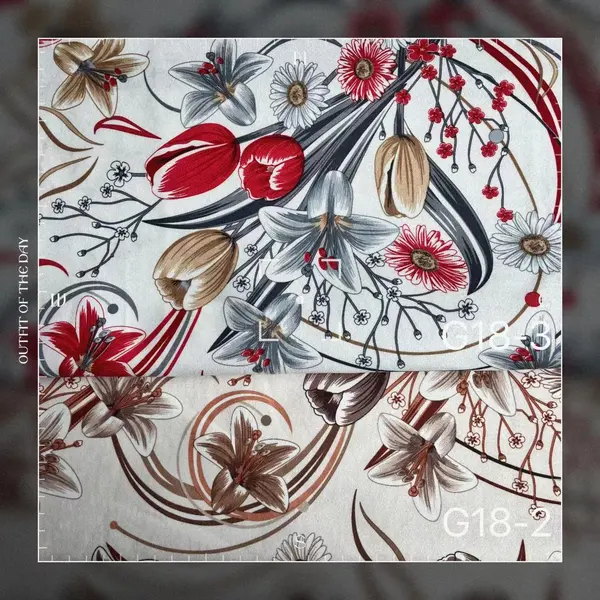 THE SHORT PLUSH DYE PRINTED FABRIC FLOWER DESIGN HOME TEXTILE