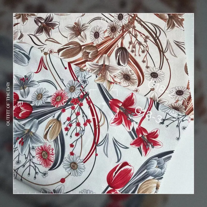 THE SHORT PLUSH DYE PRINTED FABRIC FLOWER DESIGN HOME TEXTILE