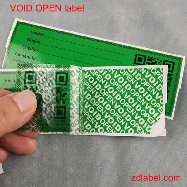 Custom VOID OPEN Labels – Tamper Evident Security Stickers