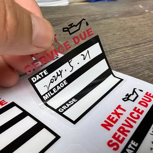 Custom Oil Change Stickers – Writable & Removable Windshield Labels