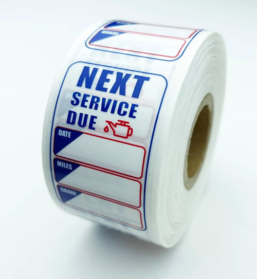 Custom Oil Change Stickers – Writable & Removable Windshield Labels