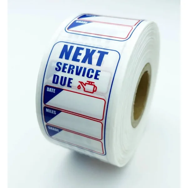Custom Oil Change Stickers – Writable & Removable Windshield Labels
