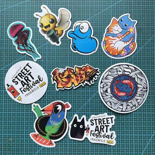 Custom Cartoon Waterproof Logo Stickers for Outdoor Use