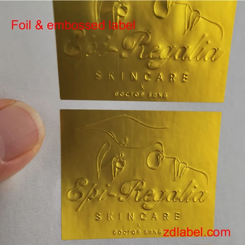 Custom Hot Foil Embossed Labels – Luxury & Durable Finish