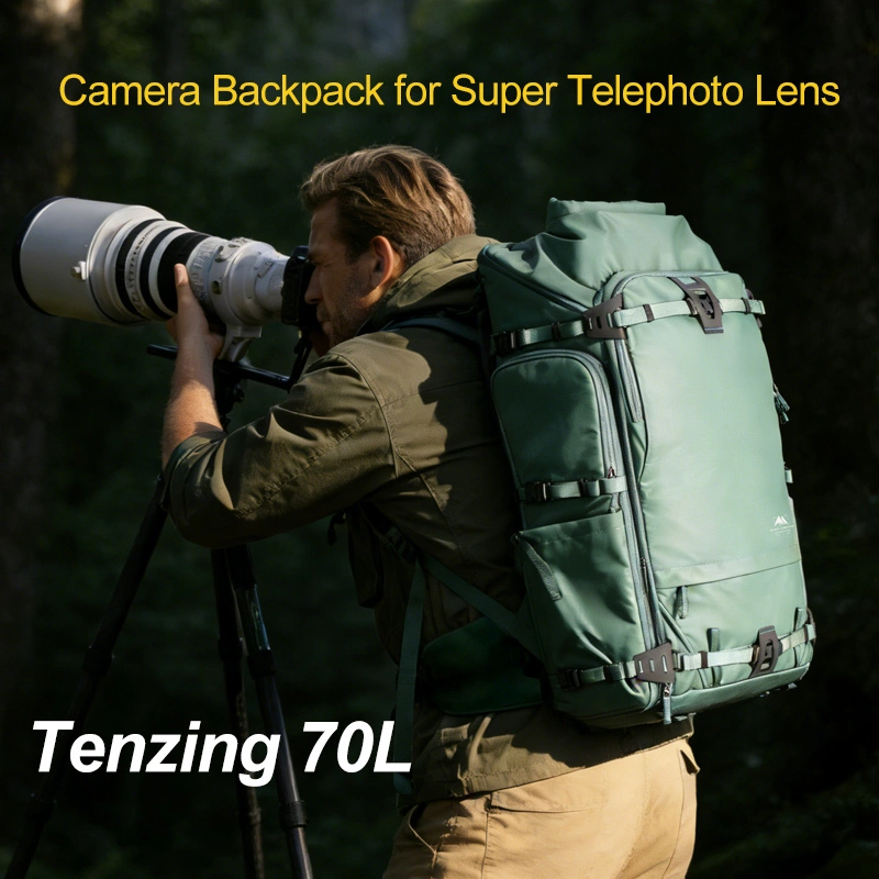 Tenzing Series 70L Camera Backpack for Super Telephoto Lens 