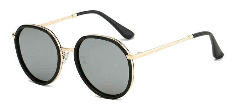 fashion women circle sunglasses silver