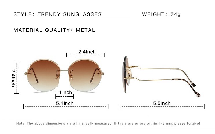 Rimless round Sunglasses tea.jpg