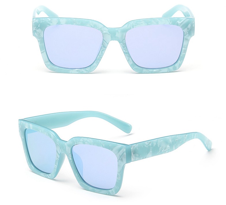 light blue square plastic sunglasses
