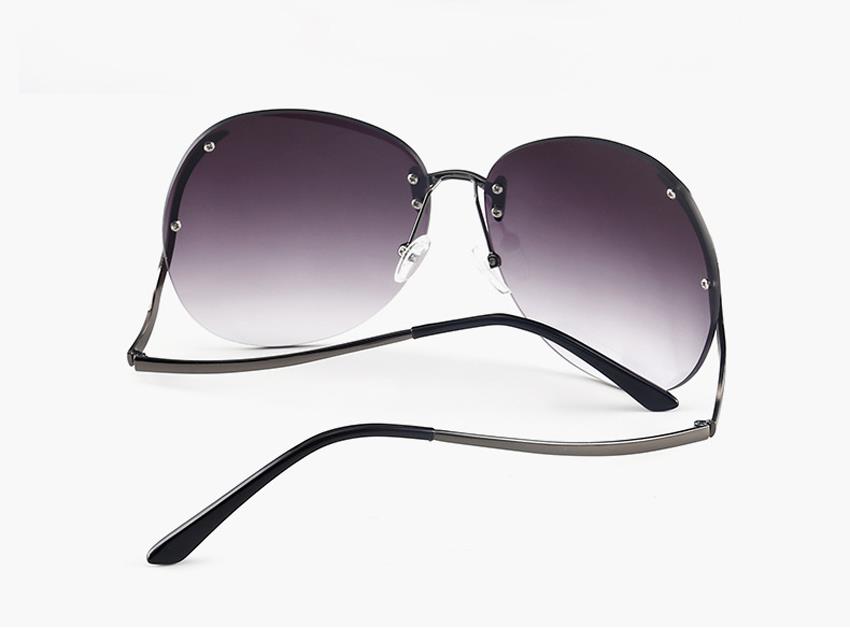 unique womens rimless metal sunglasses