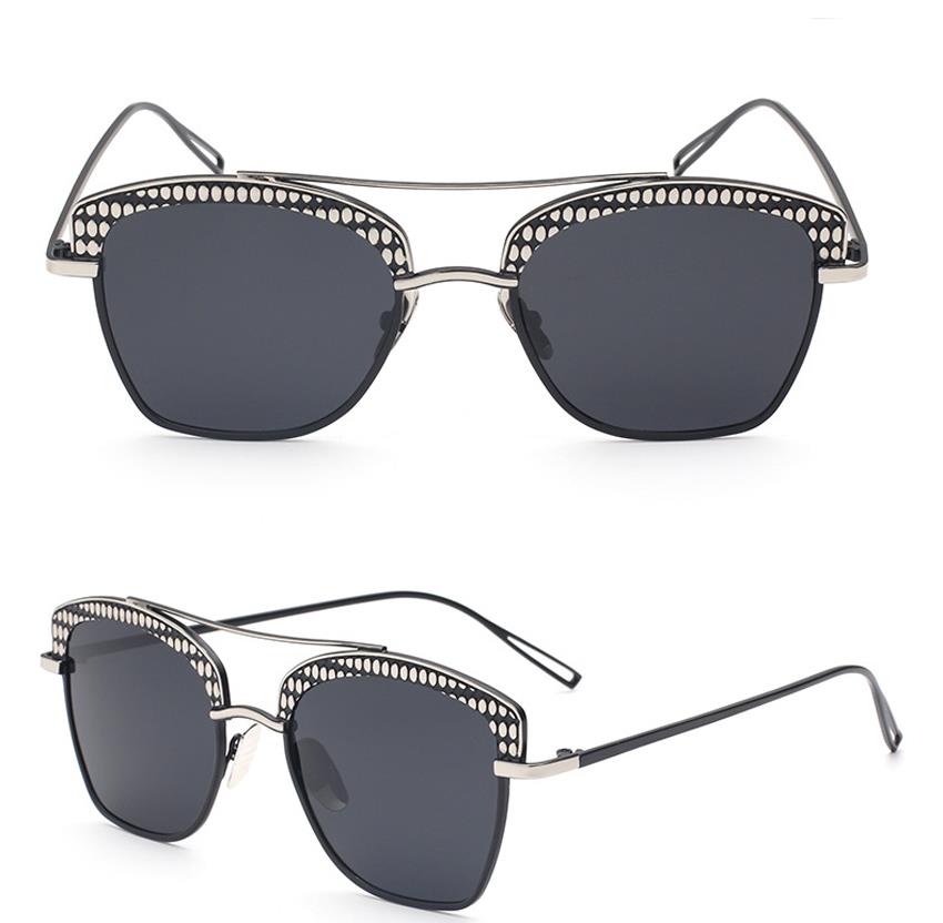 retro unisex metal sunglasses black