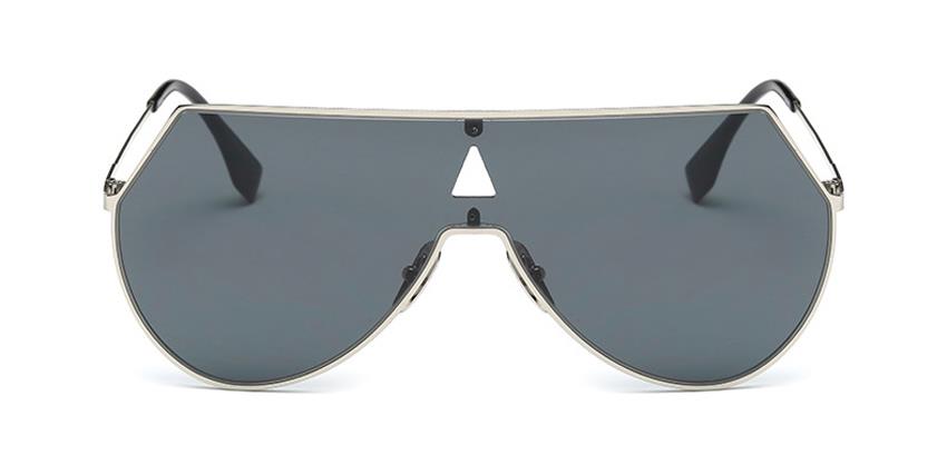 flat top one piece metal sunglasses black