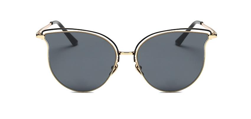 trendy cateye metal sunglasses gray
