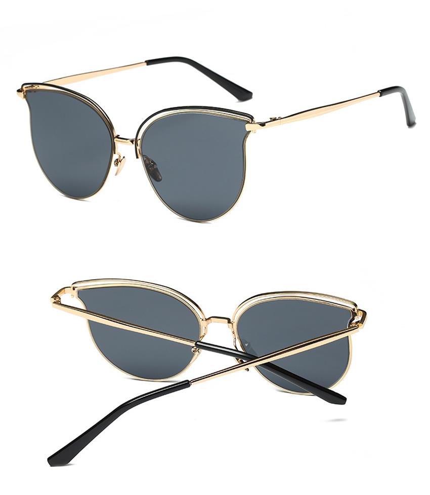trendy cat eye metal sunglasses