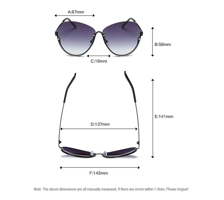 rimless round metal sunglasses