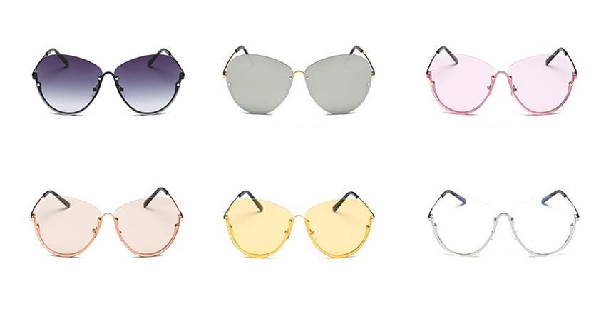 custom rimless clear lens metal sunglasses