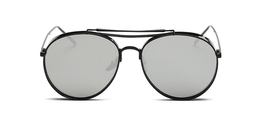 silver lens round metal sunglasses