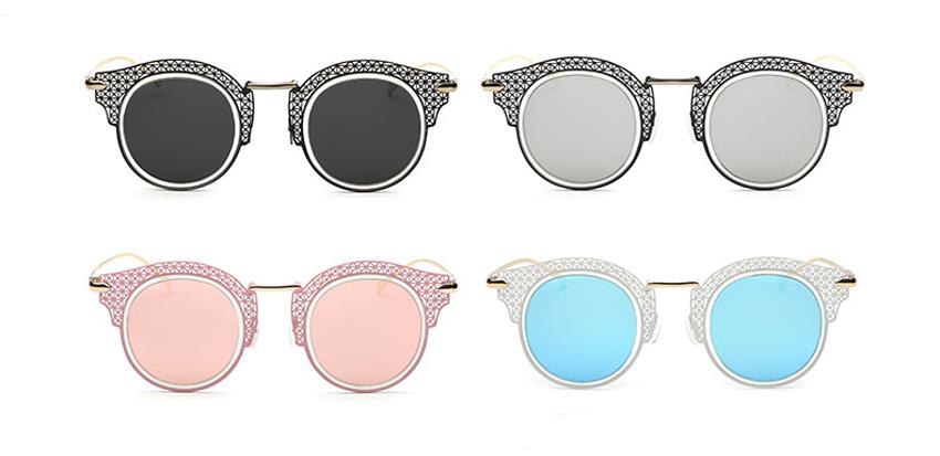 custom round lens cutout metal sunglasses