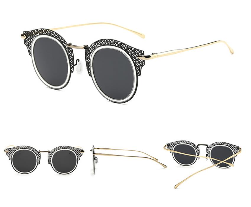 wholesale round lens cutout metal sunglasses