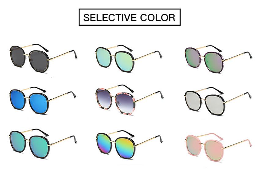 customized circle frame rainbow glasses