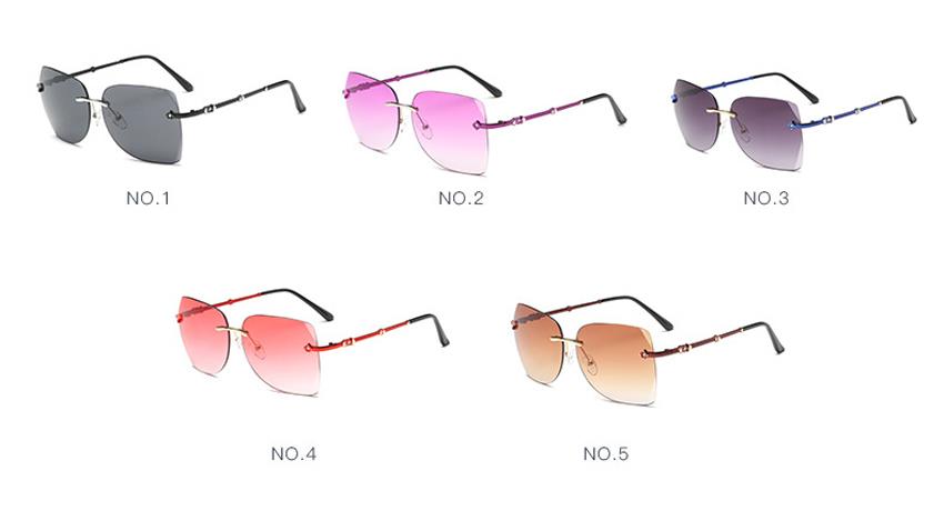 custom ocean color rimless metal sunglasses