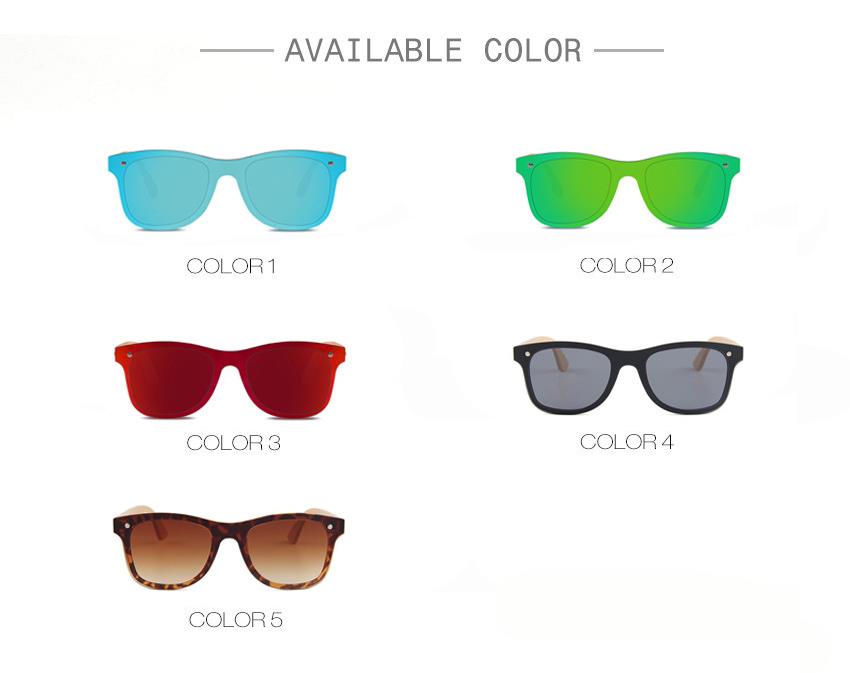 customized one-piece bamboo temple sunglasses
