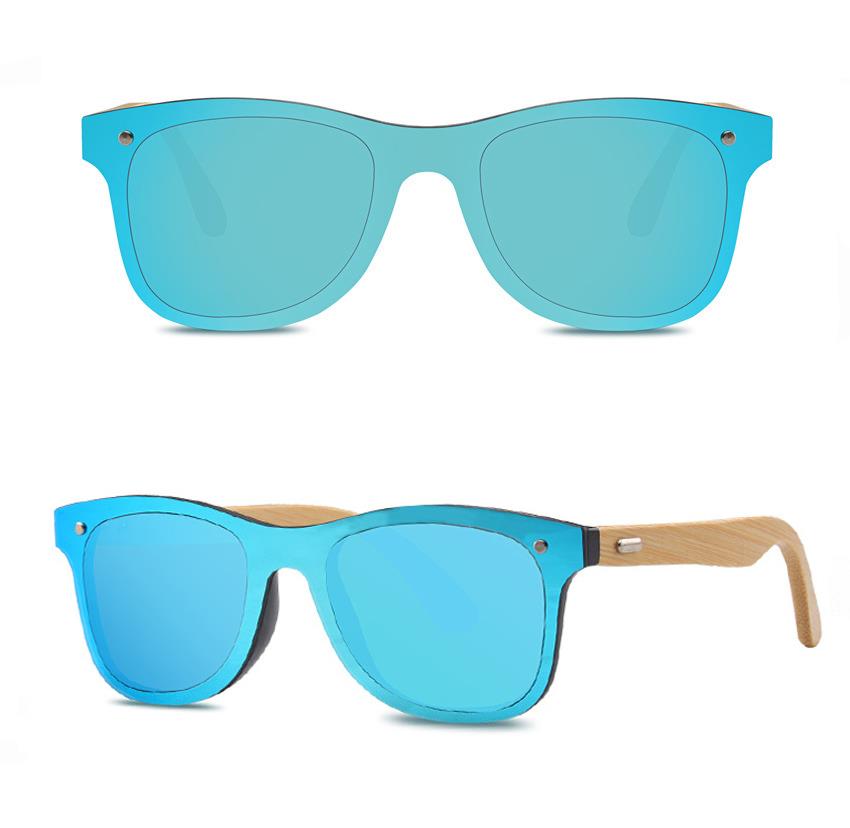 wholesale one-piece bamboo temple sunglasses