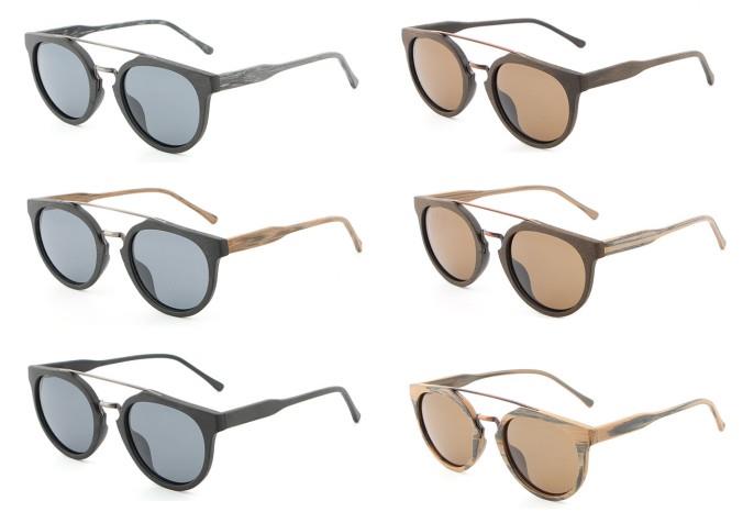 customized metal bridge wooden sunglasses