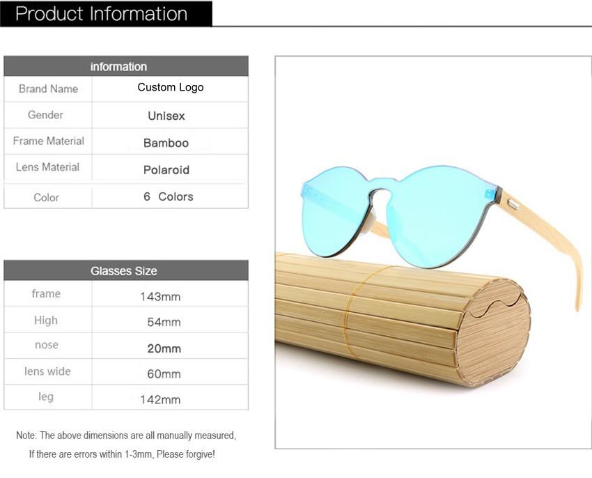rimless bamboo temple sunglasses made in china