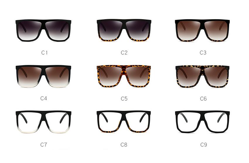 customized Large Flat Top Square Sunglasses