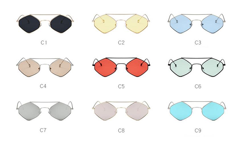 customized stylish candy lens metal sunglasses