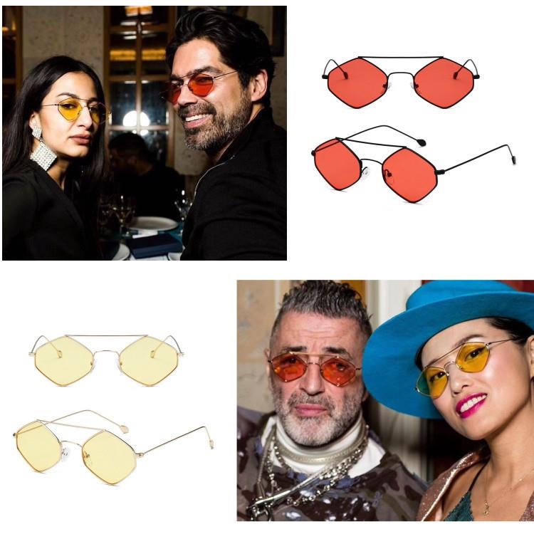 stylish candy lens metal sunglasses