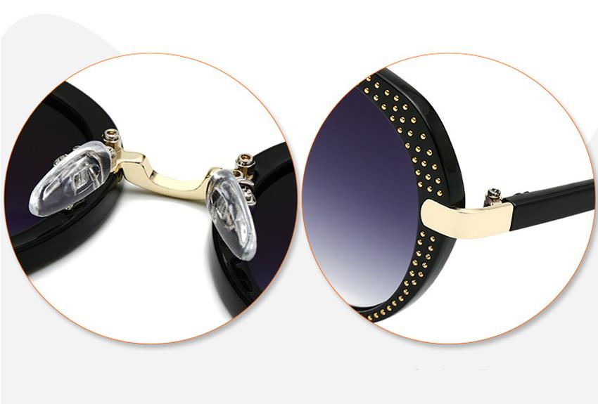 trend rivets round sunglasses made in china
