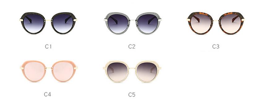 customized trend rivets round sunglasses