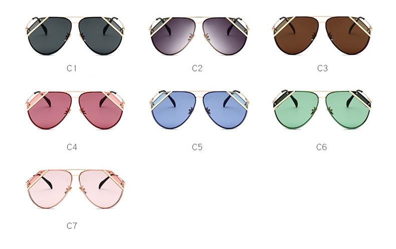 customized two tone lens metal sunglasses