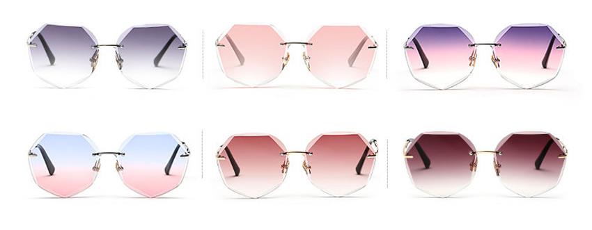 customized Frameless Polygon Metal Sunglasses