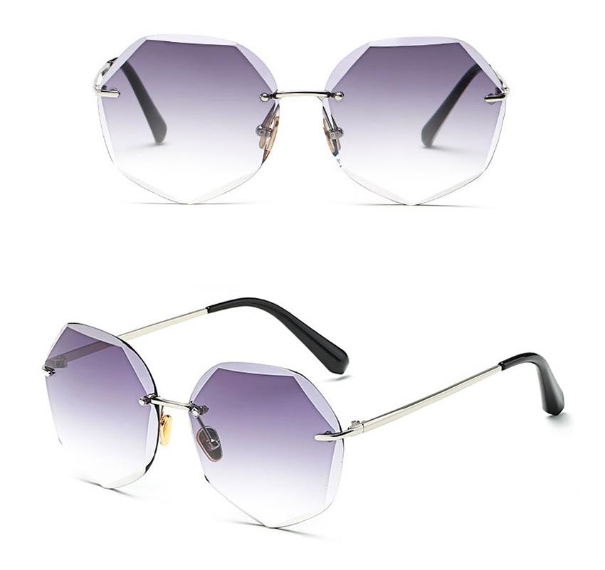 wholesale Frameless Polygon Metal Sunglasses